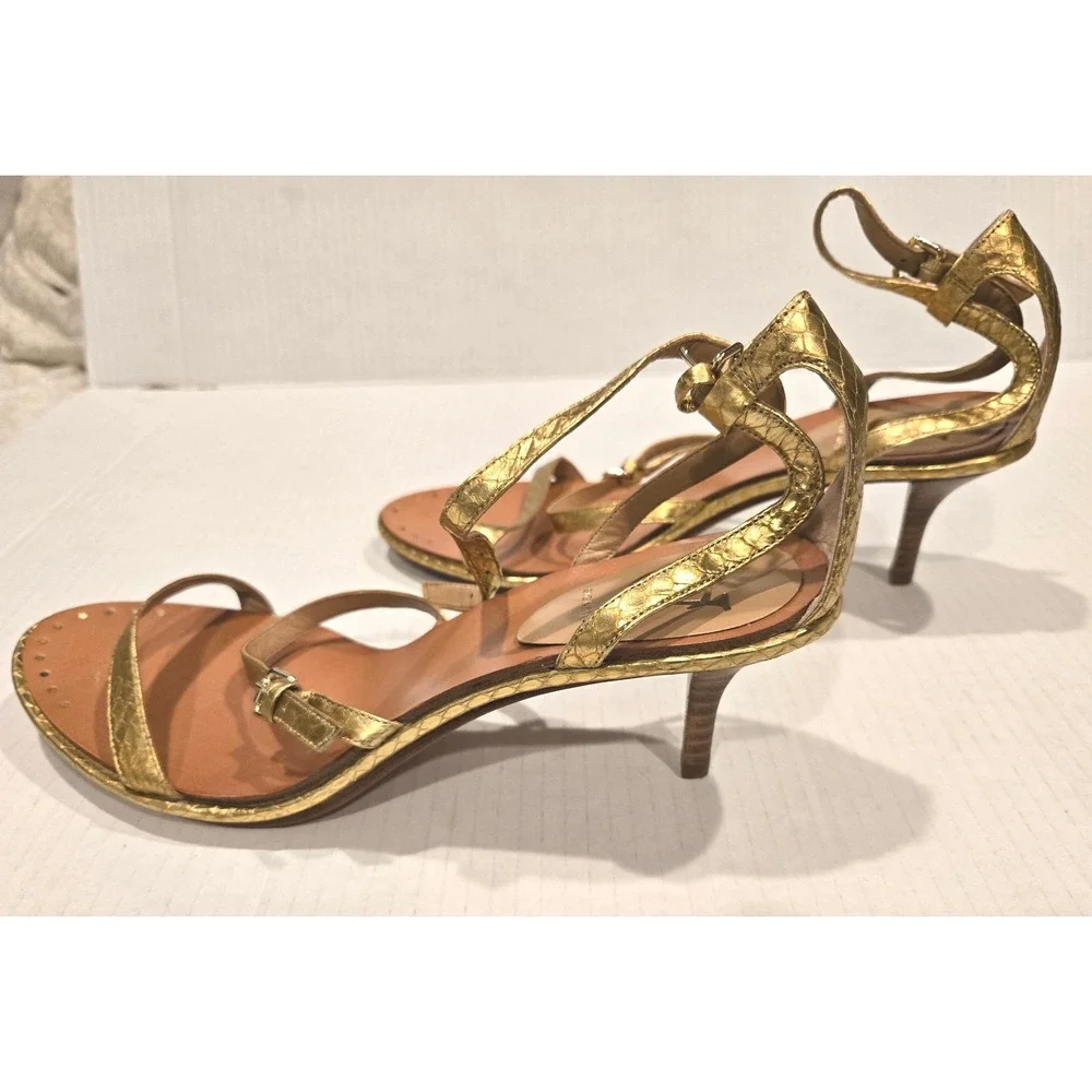 Vince Curio Women's Gold Heels Ankle Strap Kitten Heel Sandals Party‎ Shoes 9.5